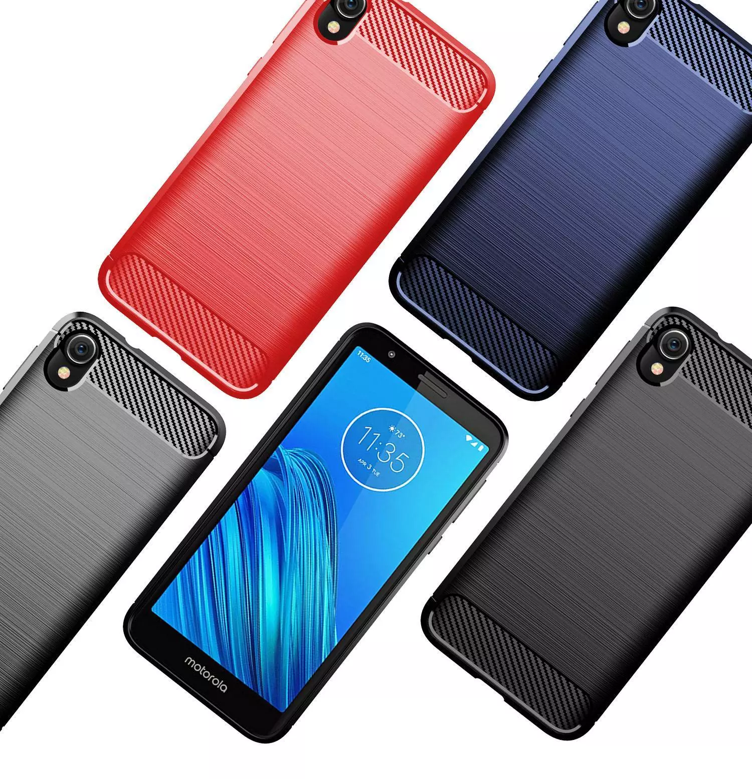Противоударный чехол бампер для Motorola Moto E6 iPaky Carbon Fiber Red (Красный) Противоударный чехол бампер для Motorola Moto E6 iPaky Carbon Fiber Red (Красный)