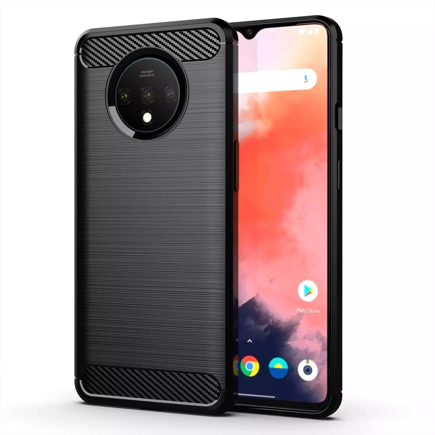 Противоударный чехол бампер для OnePlus 7T iPaky Carbon Fiber Black (Черный) Противоударный чехол бампер для OnePlus 7T iPaky Carbon Fiber Black (Черный)