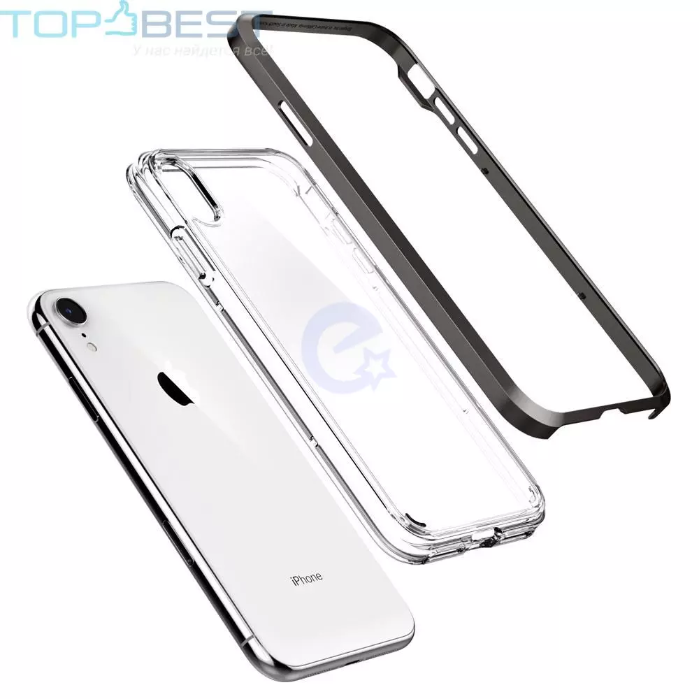 Протиударний чохол бампер Spigen Neo Hybrid Crystal для iPhone XR Gunmetal (Збройовий метал) Протиударний чохол бампер Spigen Neo Hybrid Crystal для iPhone XR Gunmetal (Збройовий метал)