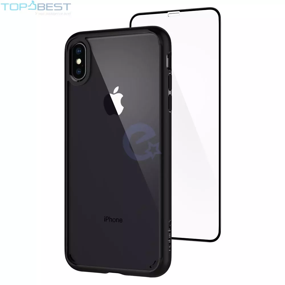 Противоударный чехол бампер Spigen Ultra Hybrid для iPhone Xs Max Matte Black (Матовый Черный) Противоударный чехол бампер Spigen Ultra Hybrid для iPhone Xs Max Matte Black (Матовый Черный)