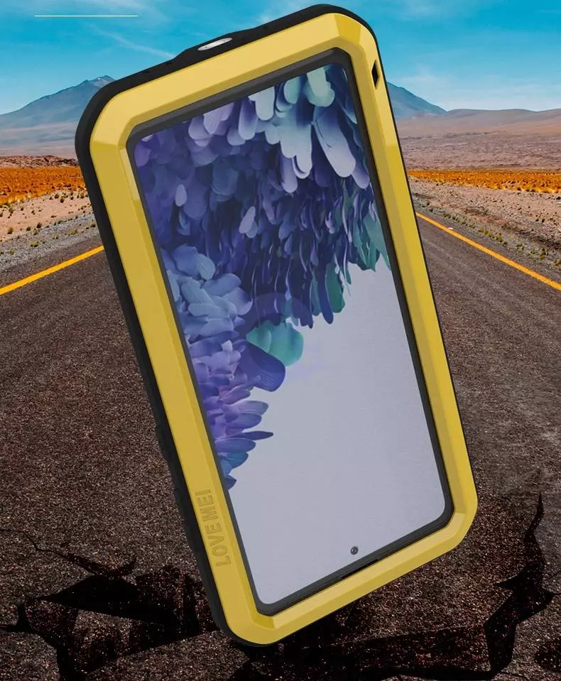 Протиударний чохол бампер Love Mei PowerFull (Зі склом) для Samsung Galaxy S20 FE Red (Червоний)