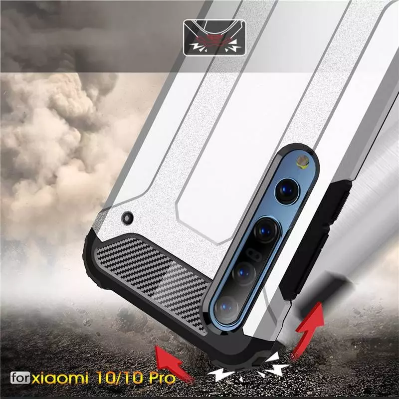 Противоударный чехол бампер для Xiaomi Mi10 / Mi10 Pro Anomaly Rugged Hybrid Dark Blue (Темно Синий)