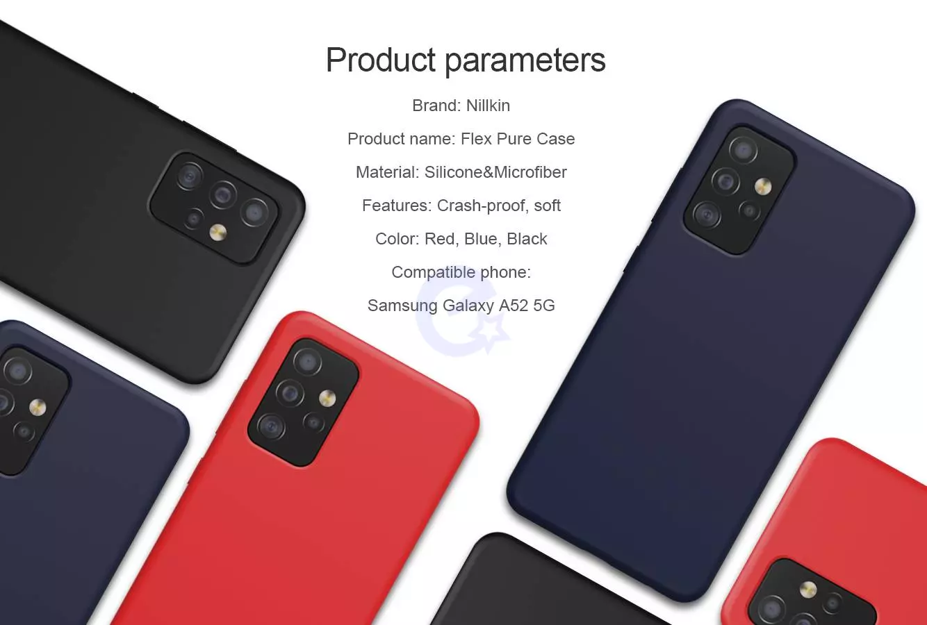 Чехол бампер Nillkin Flex для Samsung Galaxy A52 / A52s Blue (Синий) Чехол бампер Nillkin Flex для Samsung Galaxy A52 / A52s Blue (Синий)