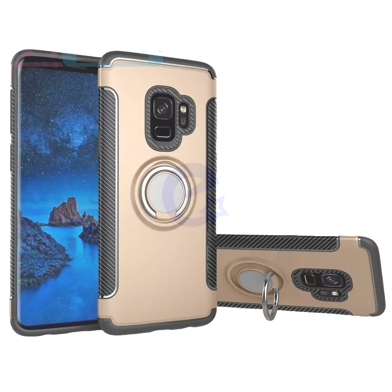 Чохол бампер для Samsung Galaxy S9 Anomaly Magnetic Ring (з кільцем-тримачем) Gold (Золотий)