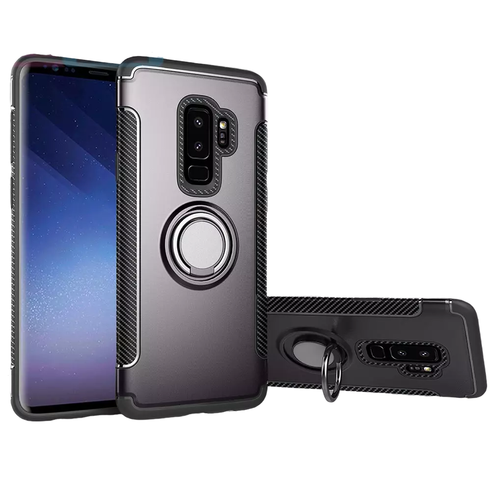 Чохол бампер для Samsung Galaxy S9 Plus Anomaly Magnetic Ring (з кільцем-тримачем) Grey (Сірий)
