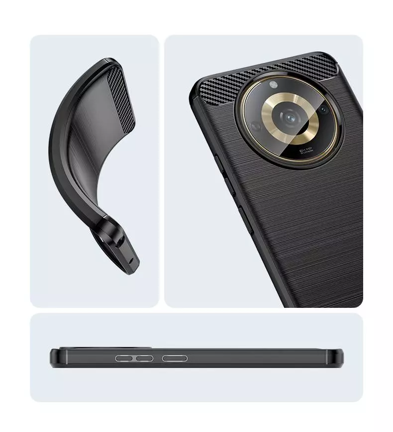 Противоударный чехол бампер для Huawei Honor Magic5 Lite 5G / X9a iPaky Carbon Fiber Black (Черный)