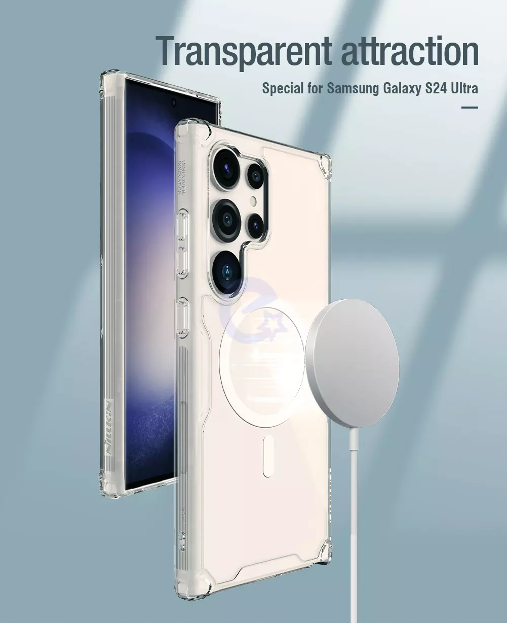 Чехол бампер Nillkin TPU Nature Pro Magnetic для Samsung Galaxy S24 Ultra White (Белый) 