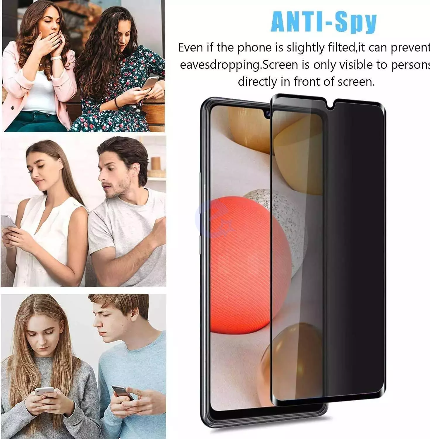Защитное стекло антишпион для Samsung Galaxy M34 5G Anomaly Anti-Spy Tempered Glass Black (Черный) 