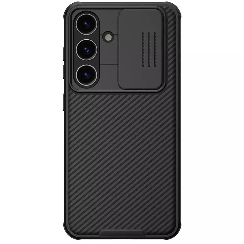 Протиударний чохол бампер Nillkin CamShield Pro (шторка на камеру) для Samsung Galaxy S24 Black (Чорний) Протиударний чохол бампер Nillkin CamShield Pro (шторка на камеру) для Samsung Galaxy S24 Black (Чорний)