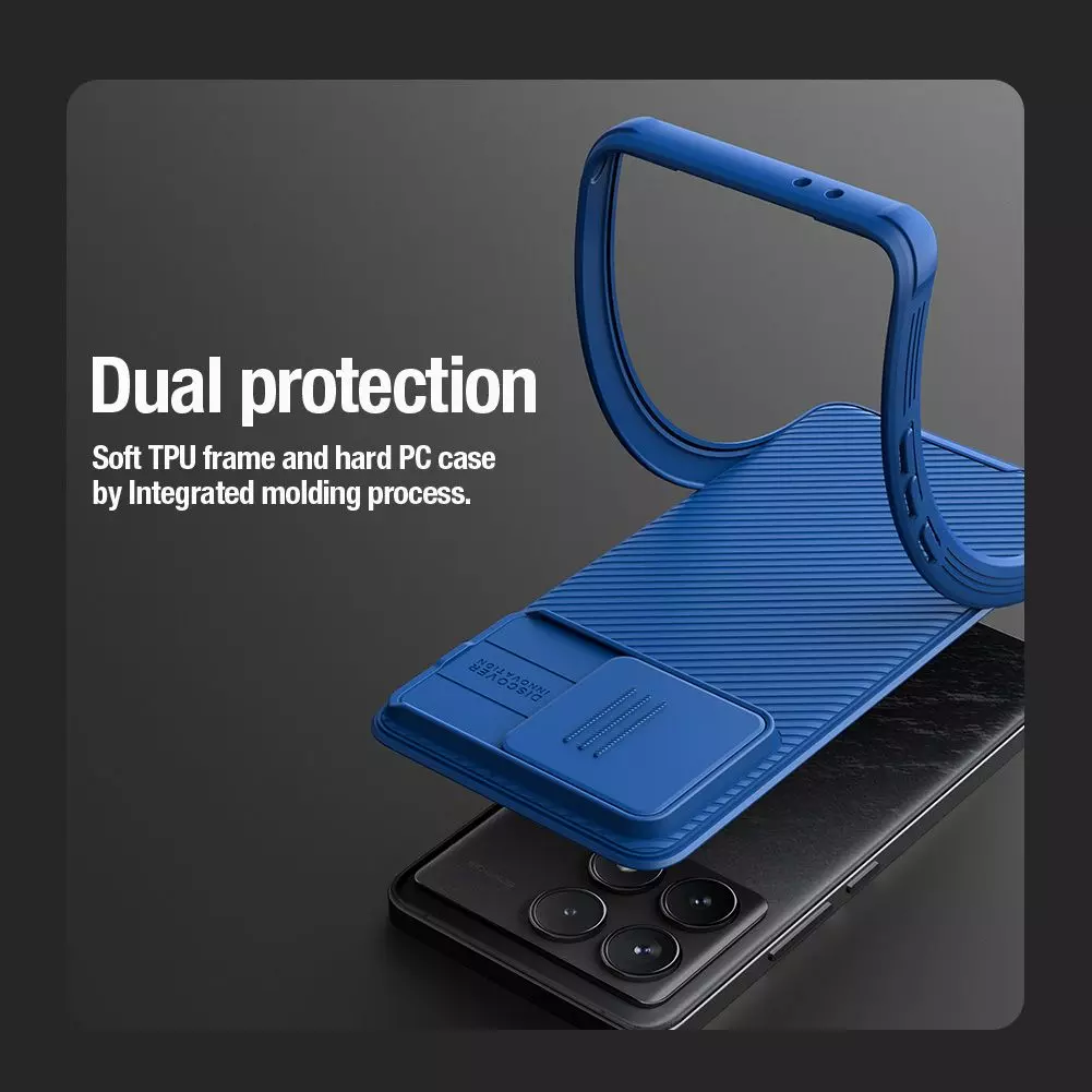 Протиударний чохол бампер Nillkin CamShield Pro (шторка на камеру) для Blue (Синій) 