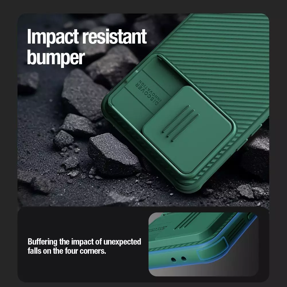 Протиударний чохол бампер Nillkin CamShield Pro (шторка на камеру) для Deep Green (Зелений) 