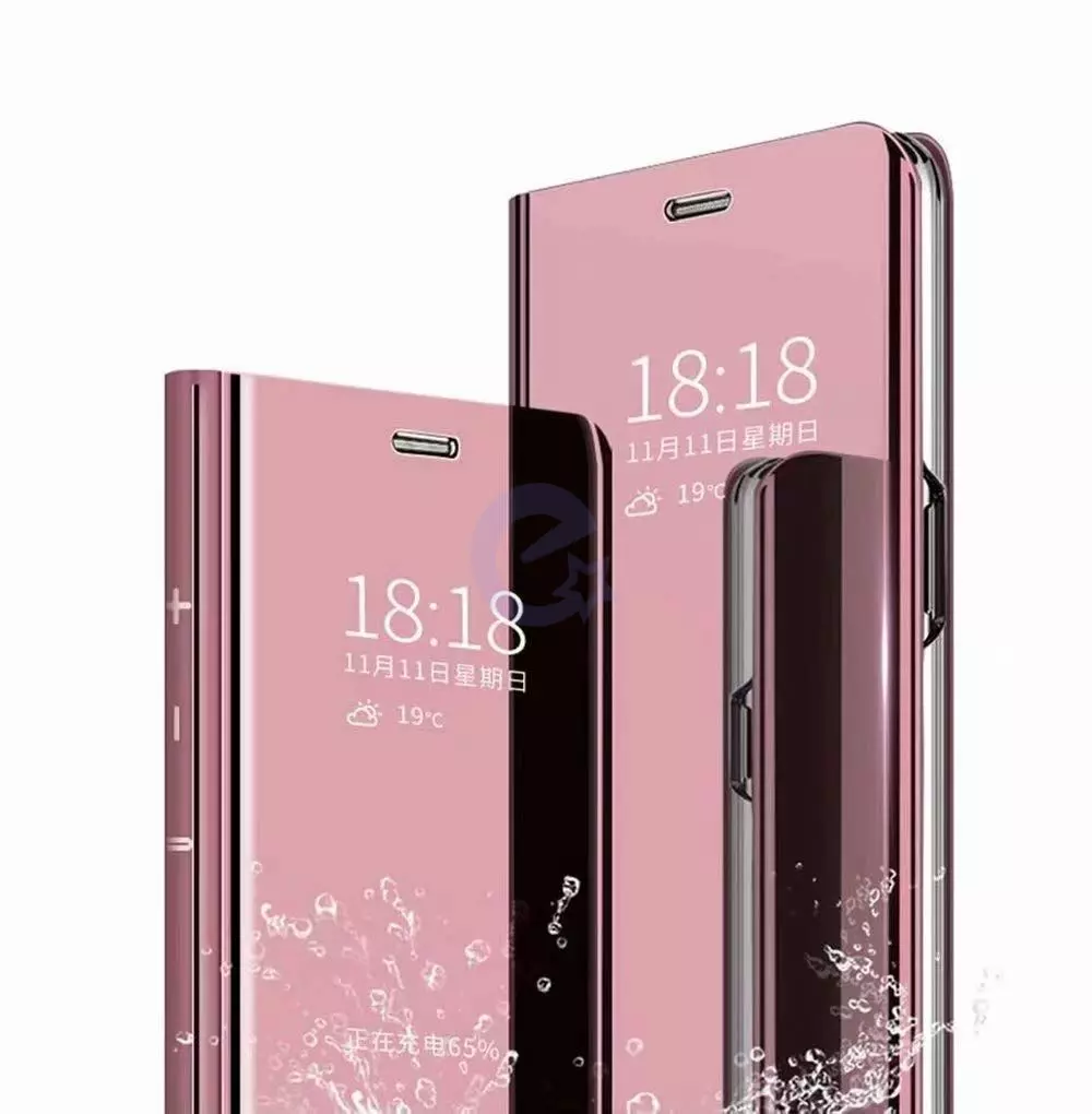 Интерактивная чехол книжка для Realme C67 4G Anomaly Clear View Rose Gold (Розовое Золото) 