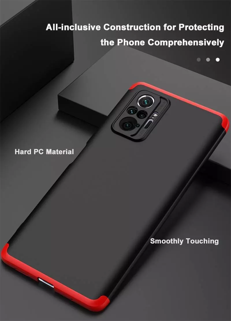 Ультратонкий чехол бампер для Xiaomi Redmi Note 13 Pro 5G GKK Dual Armor Black / Red (Черный / Красный) 