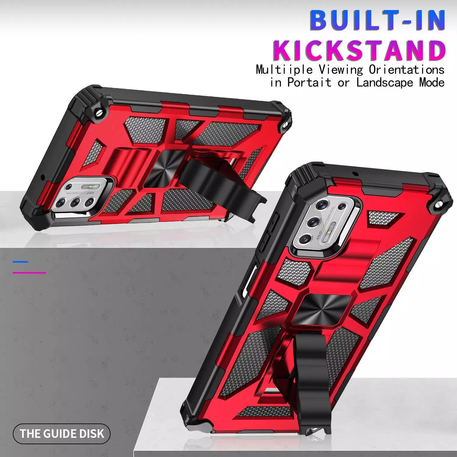 Противоударный чехол бампер для Realme Note 50 Anomaly Hybrid Armor (встроенная подставка) Gold (Золотой)