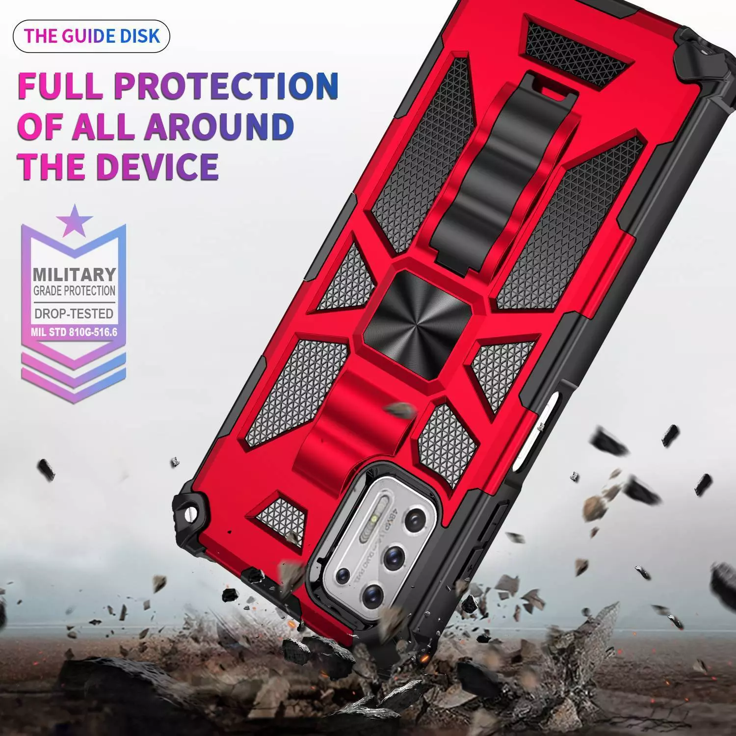 Противоударный чехол бампер для Vivo X100 Pro Anomaly Hybrid Armor (встроенная подставка) Army Green (Армейский Зеленый)