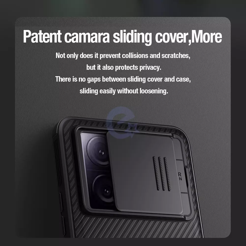 Противоударный чехол бампер Nillkin CamShield Pro (шторка на камеру) для Xiaomi 13T / 13T Pro / Redmi K60 Ultra Dark Green (Темно Зеленый)